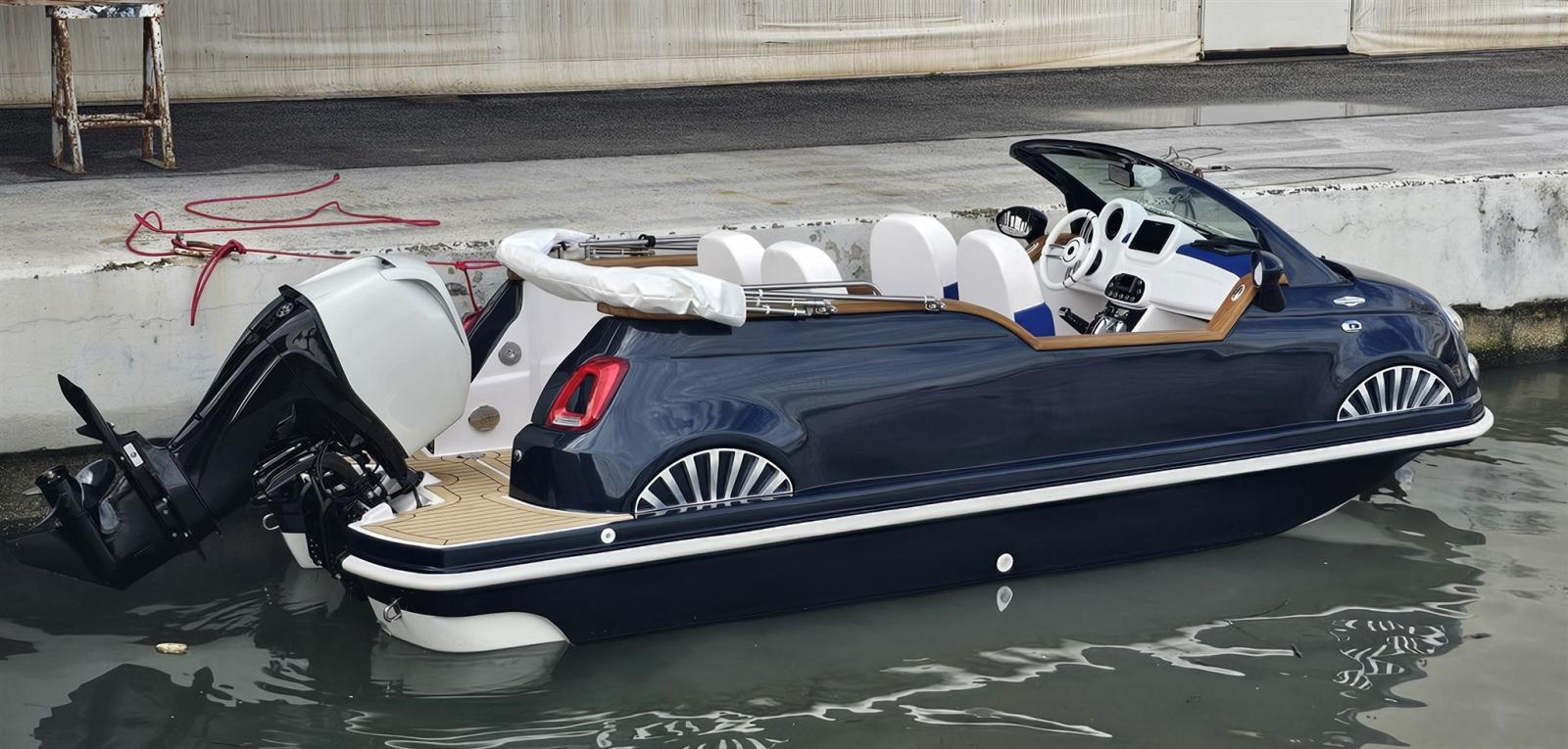 car off shore Fiat 500 classic